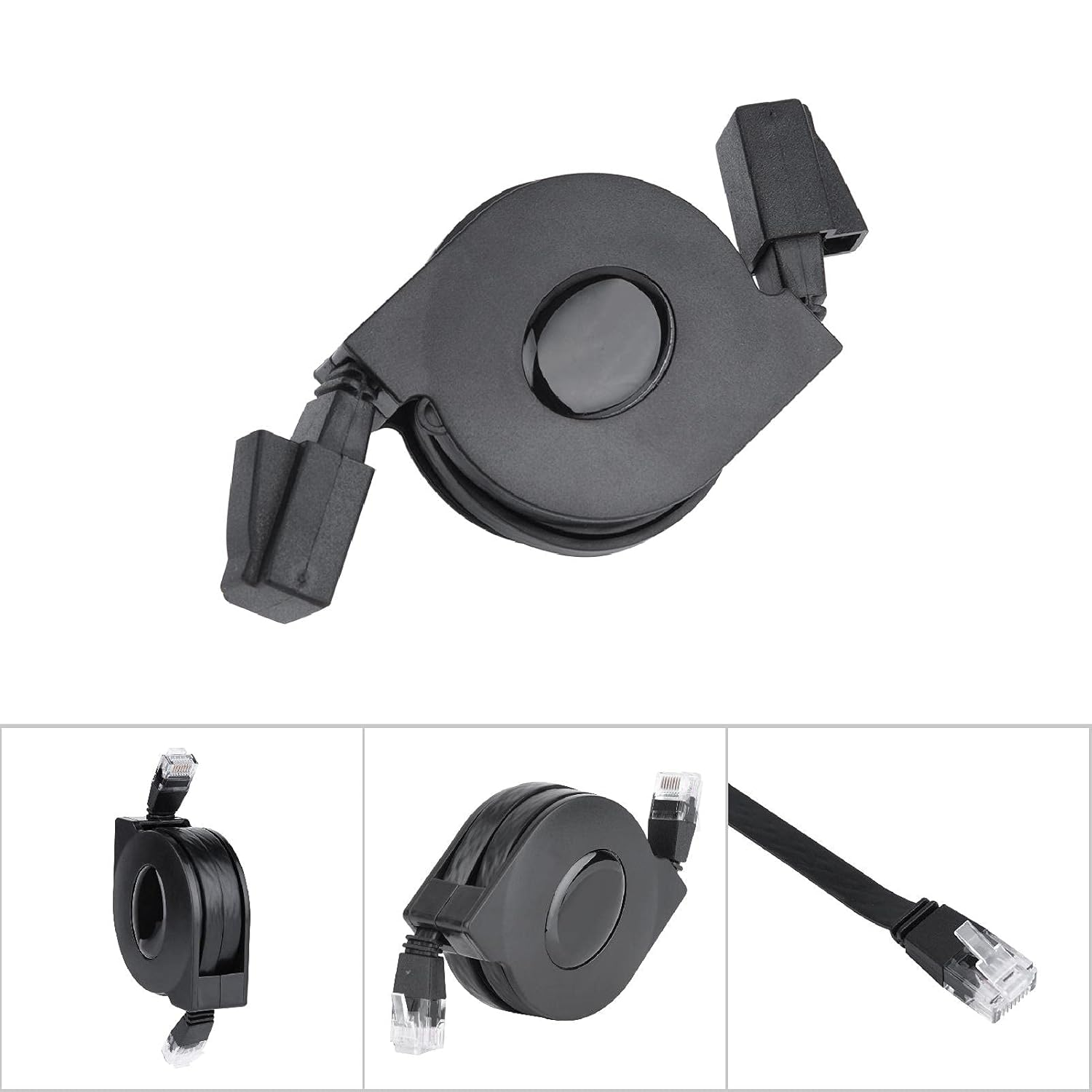 RJ45 LAN Cable, Compact Network Cable, Retractable Switches Network Extension Routers for Computer (2M / 6.6Ft) image number 6