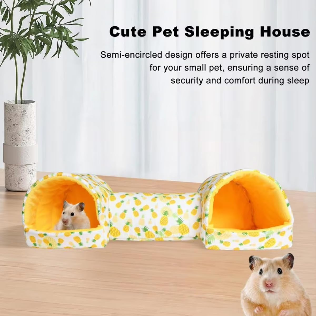 AIMALL Small Pet Hamster Nest House Cotton Tunnel &ndash; Cozy Bedding for Hamsters, Guinea Pigs & Small Pets, Comfortable Resting Space with Fun Hideaway (21.26 X 7.87 X 6.69 Inches) image number 5