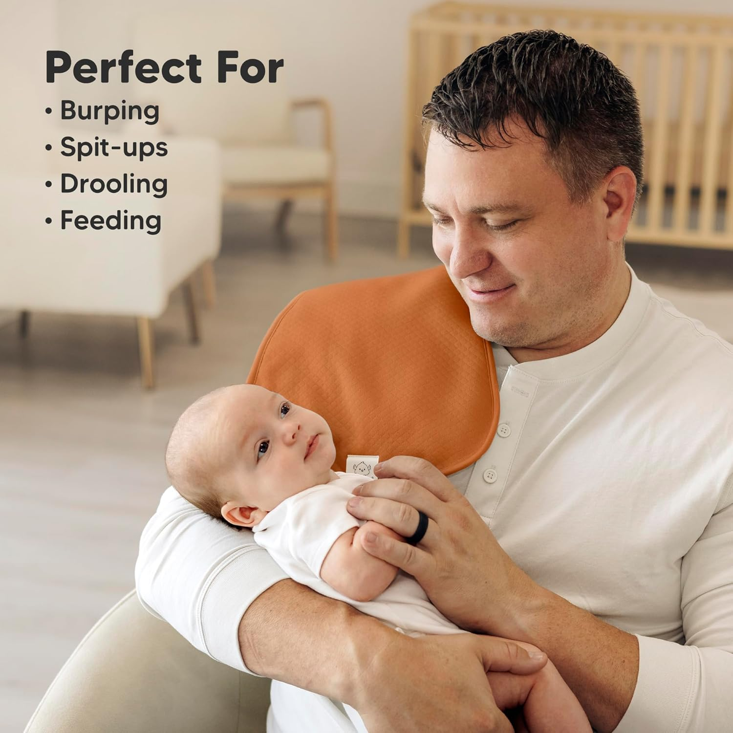 Keababies 5-Pack Organic Burp Cloths Baby Girl, Boy - Extra Large, Absorbent Baby Burp Cloths, Soft Burping Cloths for Babies, Newborn Burp Clothes, Cotton Burp Rags, Neutral Thick Burp Cloth (Basic) image number 4