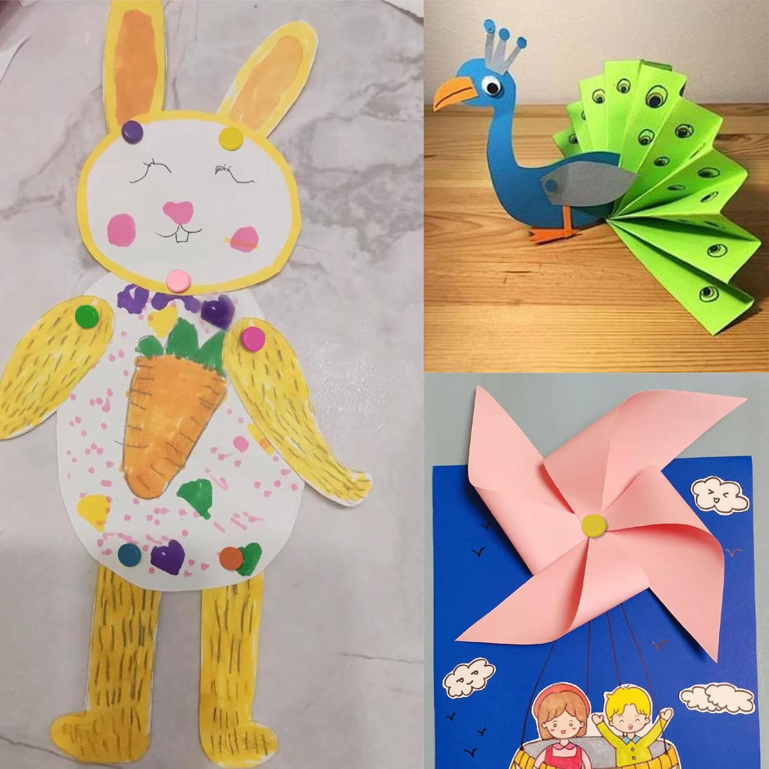 100 PCS Brass Paper Fasteners Metal Brass Fasteners, Mini Brads for Paper Crafts DIY Pins for Crafts (Multicolor) - Multicolor image number 4