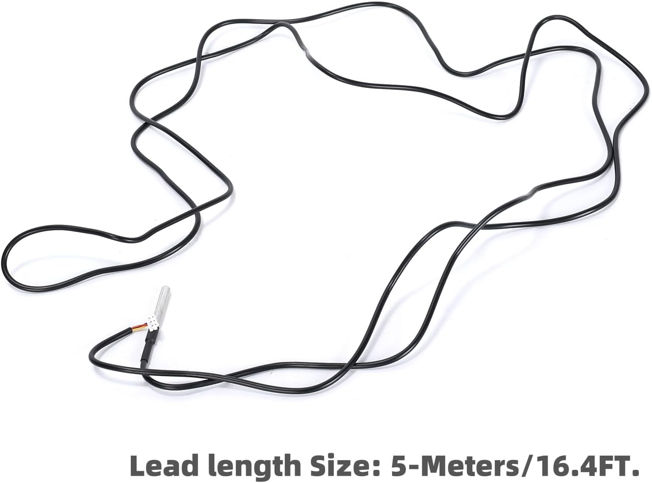 2PCS 5 Meters DS18B20 Temperature Sensors Equipped with Xh2.54-3Pin Terminals, Waterproof Digital Temperature Probe Sensors Compatible with Arduino, Raspberry, Pi image number 1