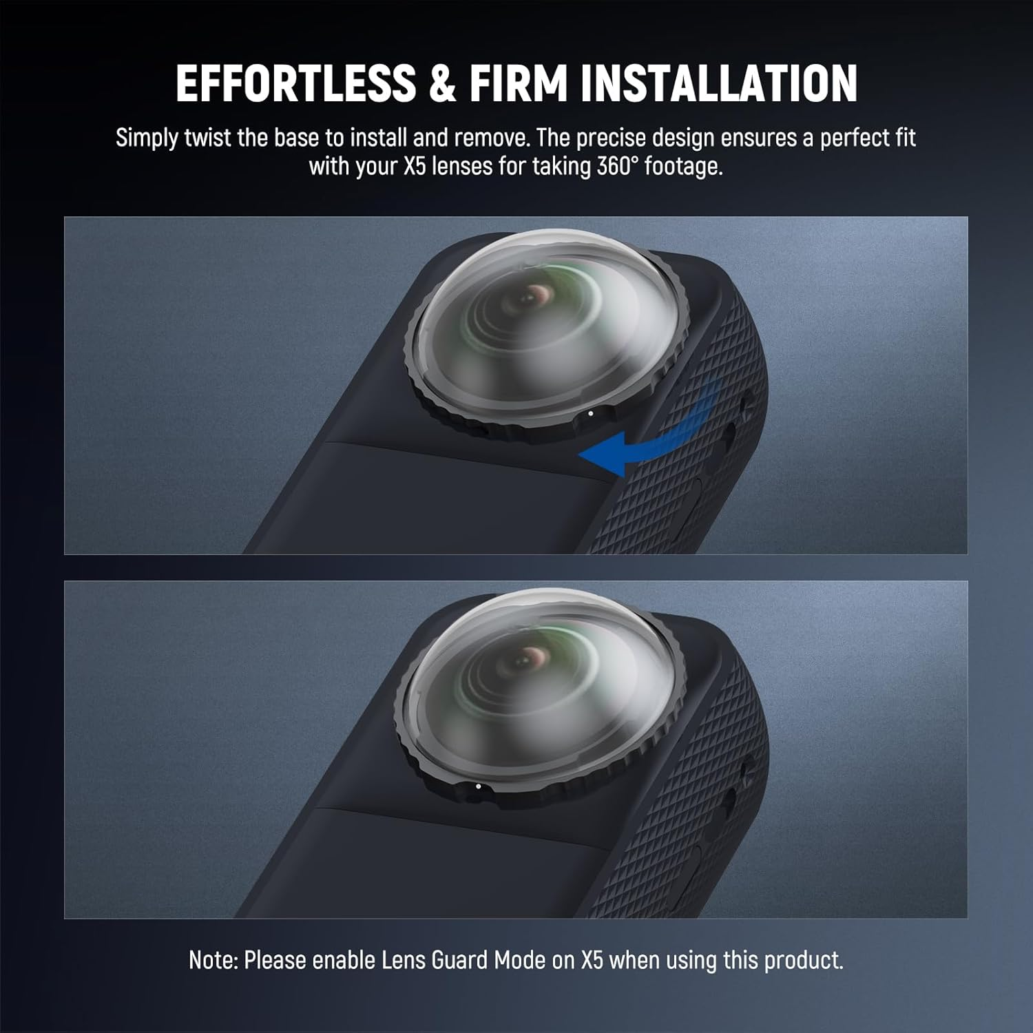 NEEWER Lens Protector Set Compatible with Insta360 X5 Action Camera (2 Pack), 9H Tempered Glass Lens Guards Accessories with Screen Protector, Cleaning Cloth & Case, Remove before Shooting, LPC03 image number 5