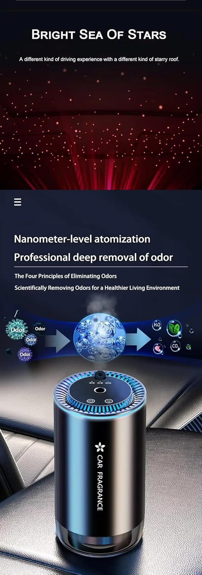 SKYLUXE - Car Freshener Essential Oil Diffuser &ndash; Usb-Powered Mini Aromatherapy Diffuser with Adjustable Mist and LED Light for Car, Office, and Travel &ndash; Freshen up with Essential Oils on the Go