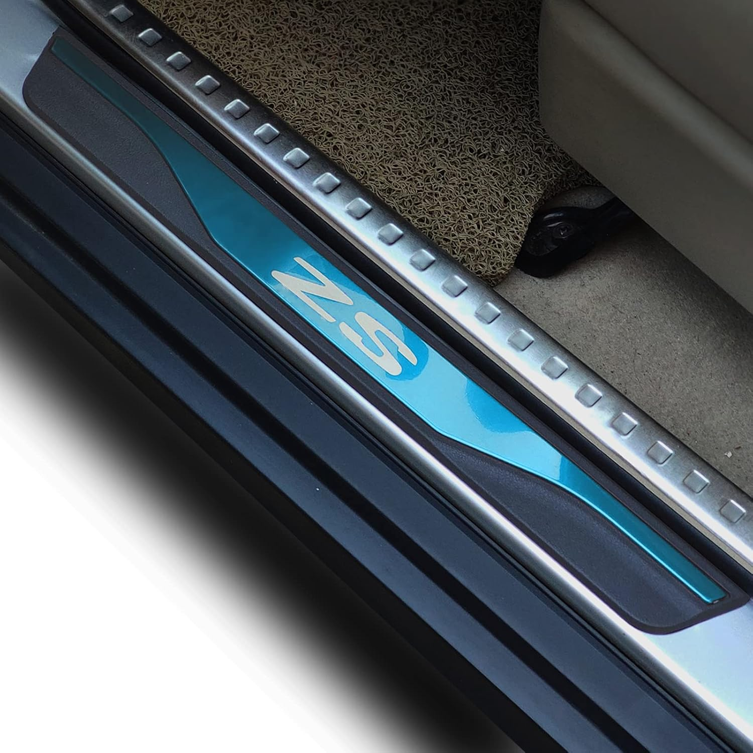 GZBFTDH Auto Parts Door Sill Protector, for MG ZS Accessories Car Scuff Trim, Steel with Plastic Door Entry Guard Plate
