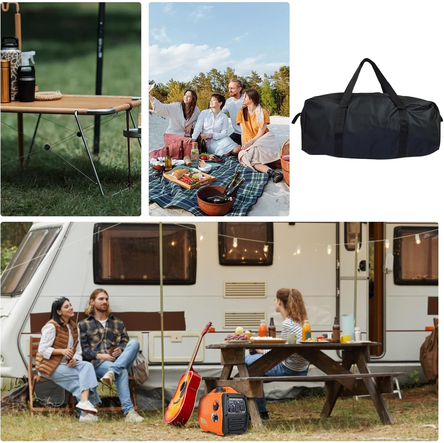 Canvas Duffle Bag Heavy Duty, Heavy Duty Duffle Bag, Outdoor Storage Duffel, Oxford Cloth Storage Bag for Travel and Outdoor Activities S: 55L, M: 100L, L: 150L (Black) image number 6