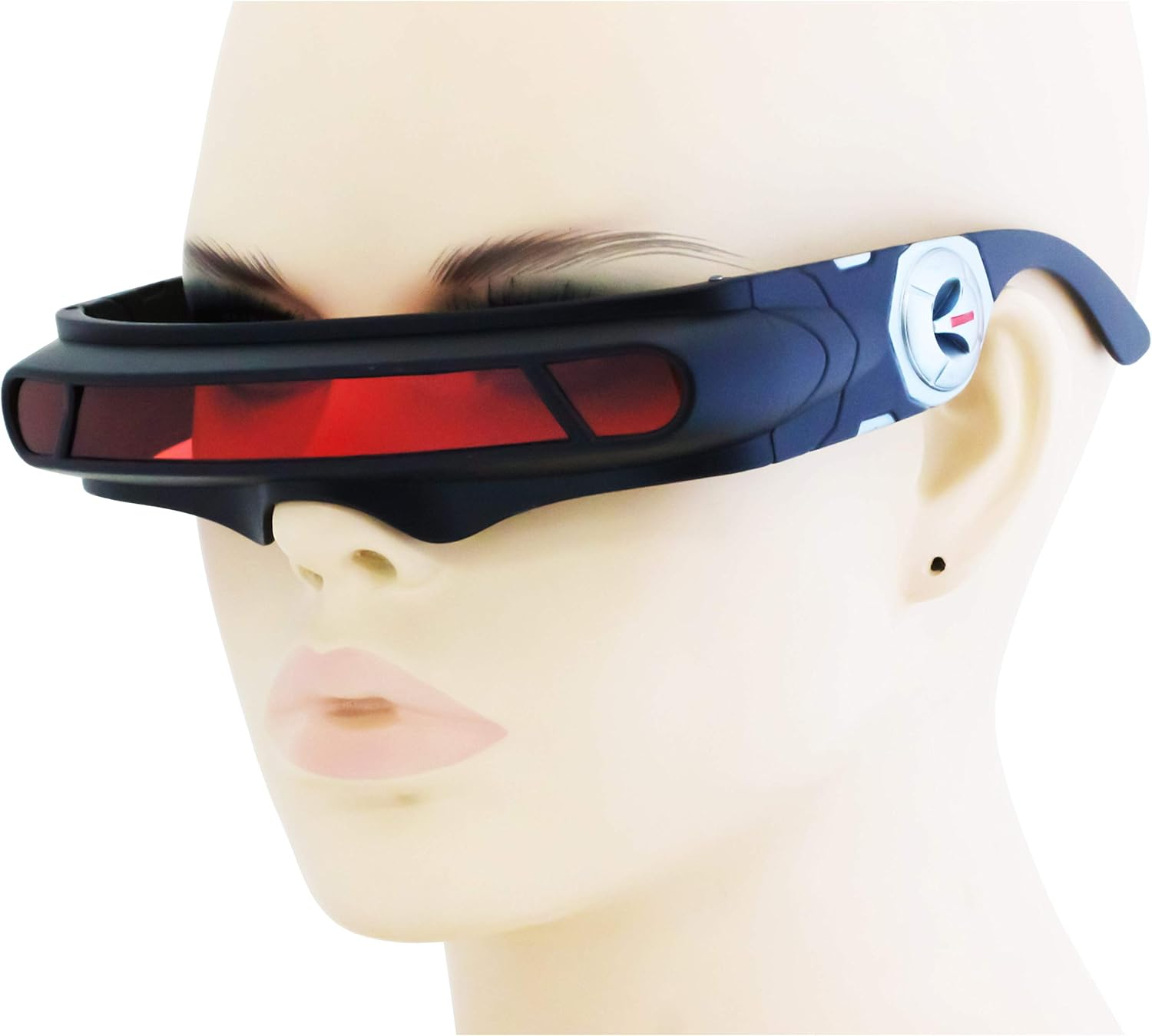 FLAWLESS EYEWEAR Futuristic Space Alien Costume Party Cyclops Shield Colored Mirror Mono Lens Wrap Sunglasses 147Mm image number 5