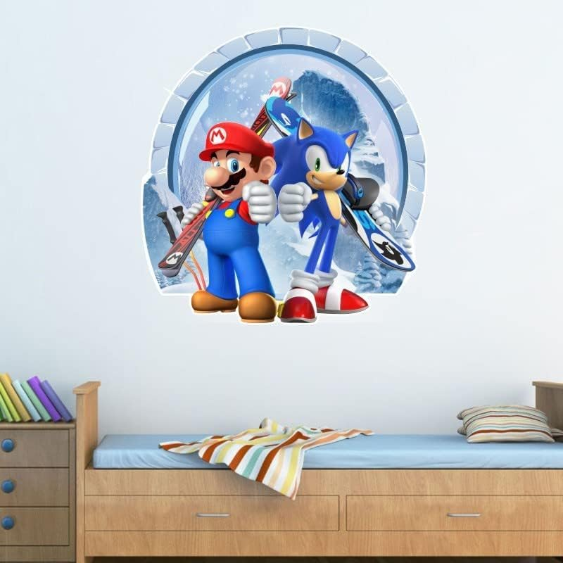 Boy Girl Wall Decor Kids Room Living Room Kitchen Creative Wall Stickers Removable Wall Art Mario Sonic the Hedgehog image number 5