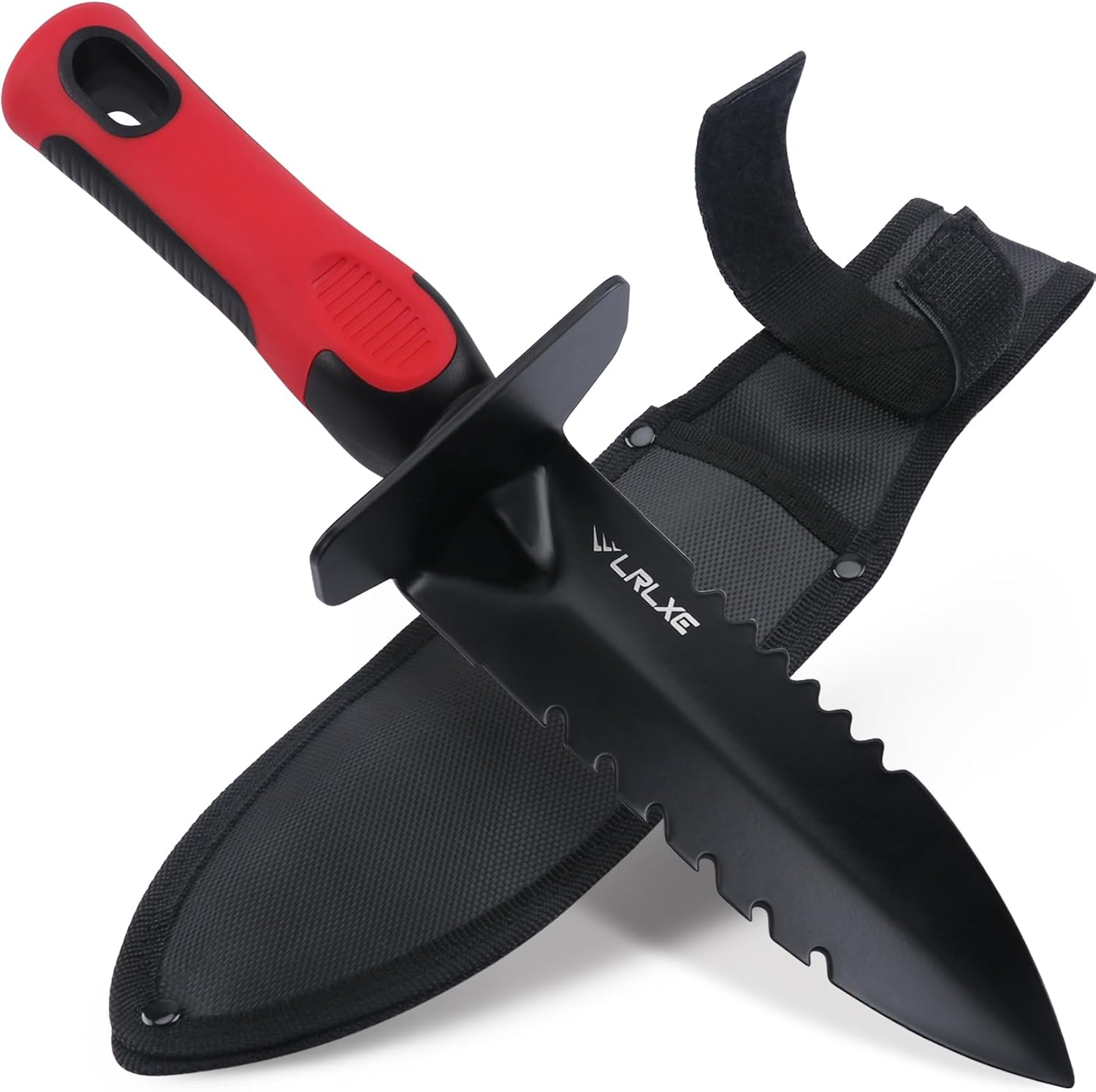 Heavy Duty Double Serrated Edge Digger, Metal Detecting Tool with Sheath, Belt Mounted, Gardening Accessories