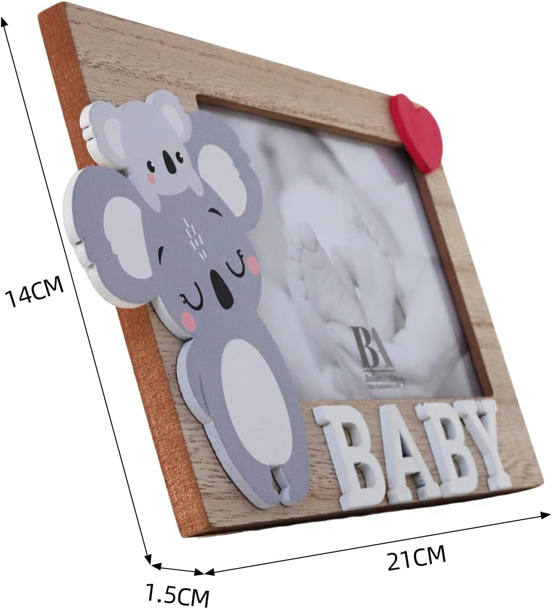 Ballarart CO Baby Photo Frame - Cute Koala Baby Picture Frame, Personalized Newborns Baby Shower Birthday Gift with 4X6" Picture Slot, Nursery Wall Decor image number 6
