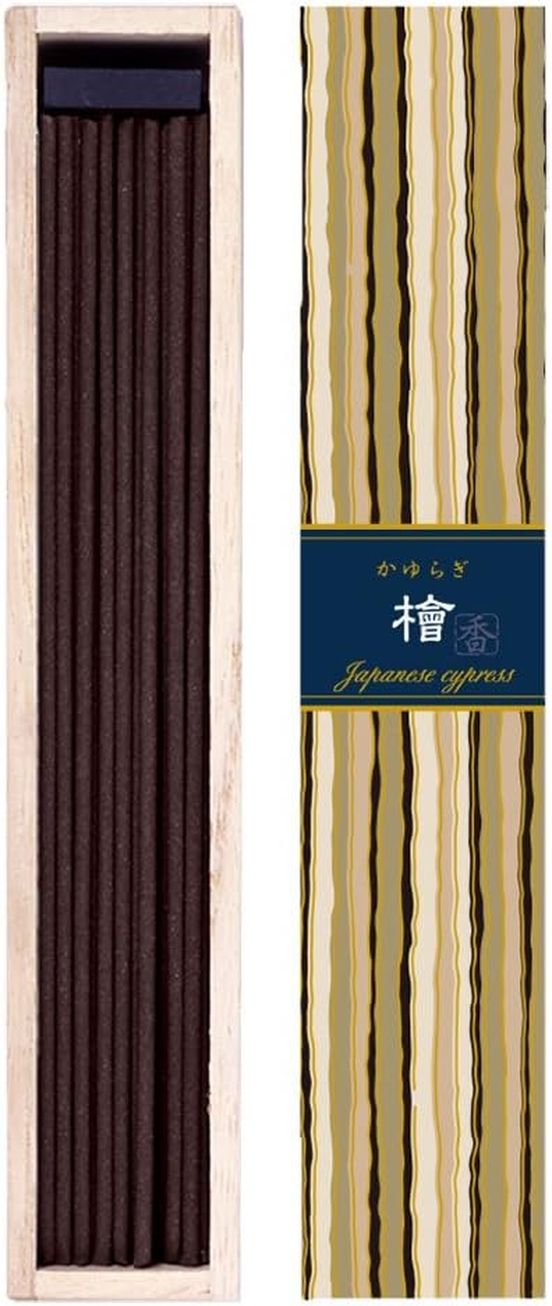 KAYURAGI - Japanese Cypress 40 Sticks W/Incense Holder by Nippon KODO, Japanese Quality Incense