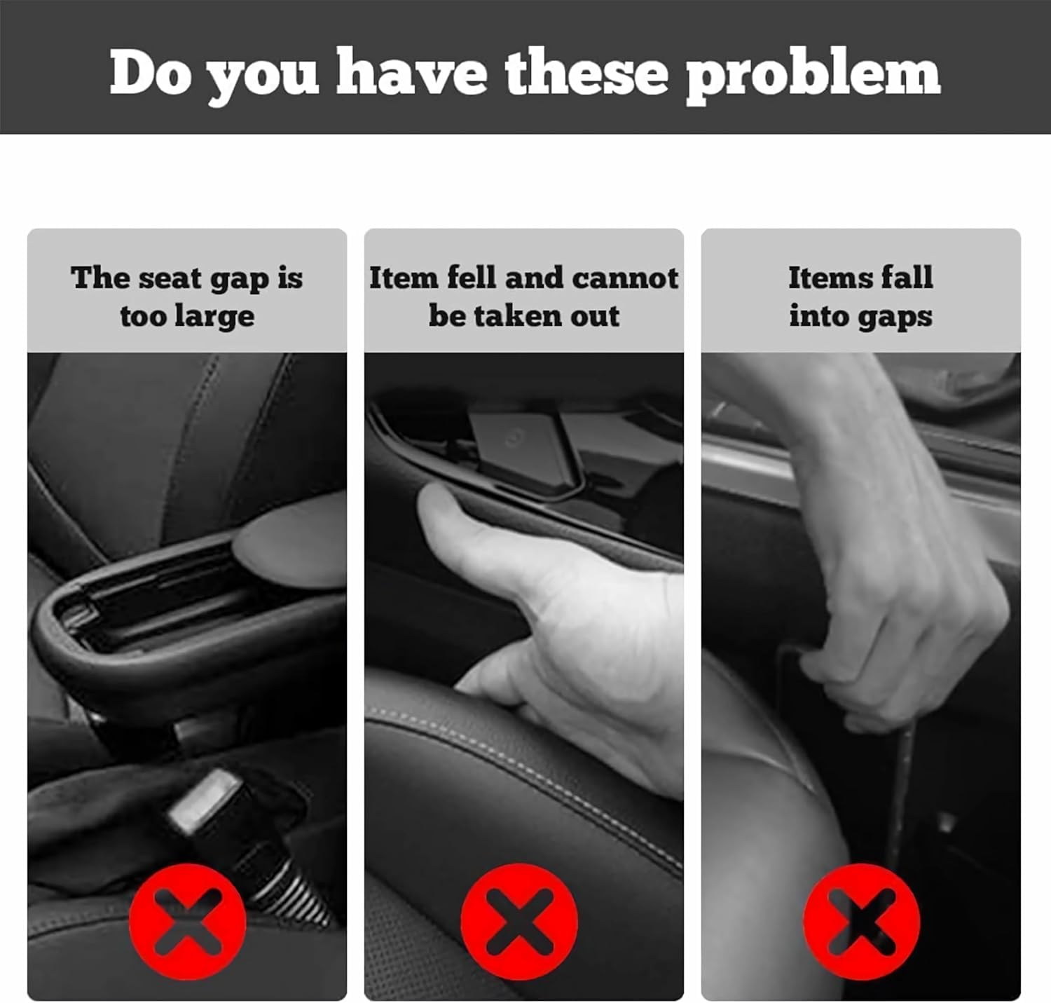 2PCS Car Seat Gap Filler,Between Seats Console Organizer, Prevent Things from Falling,Convenient Installation Embedded in the Original Car Seat，Fits Most Vehicles (Beige) image number 1