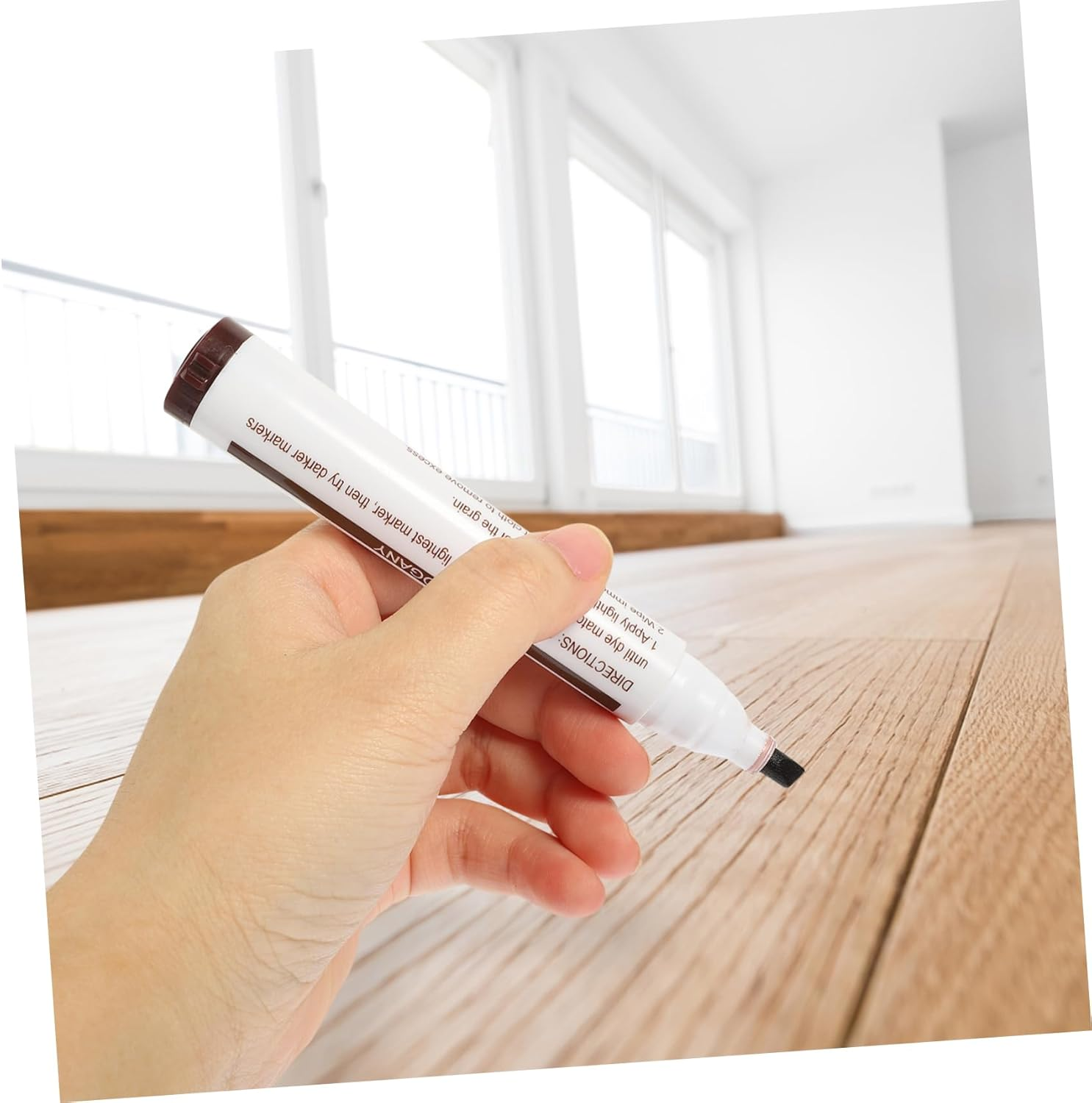 Baluue Wood Scratch Repair Markers Furniture Touch-Up Pens 10Pcs Set Waterproof Portable Painting Markers for Floor Cabinets and Chairs Furniture Repair Kit image number 2