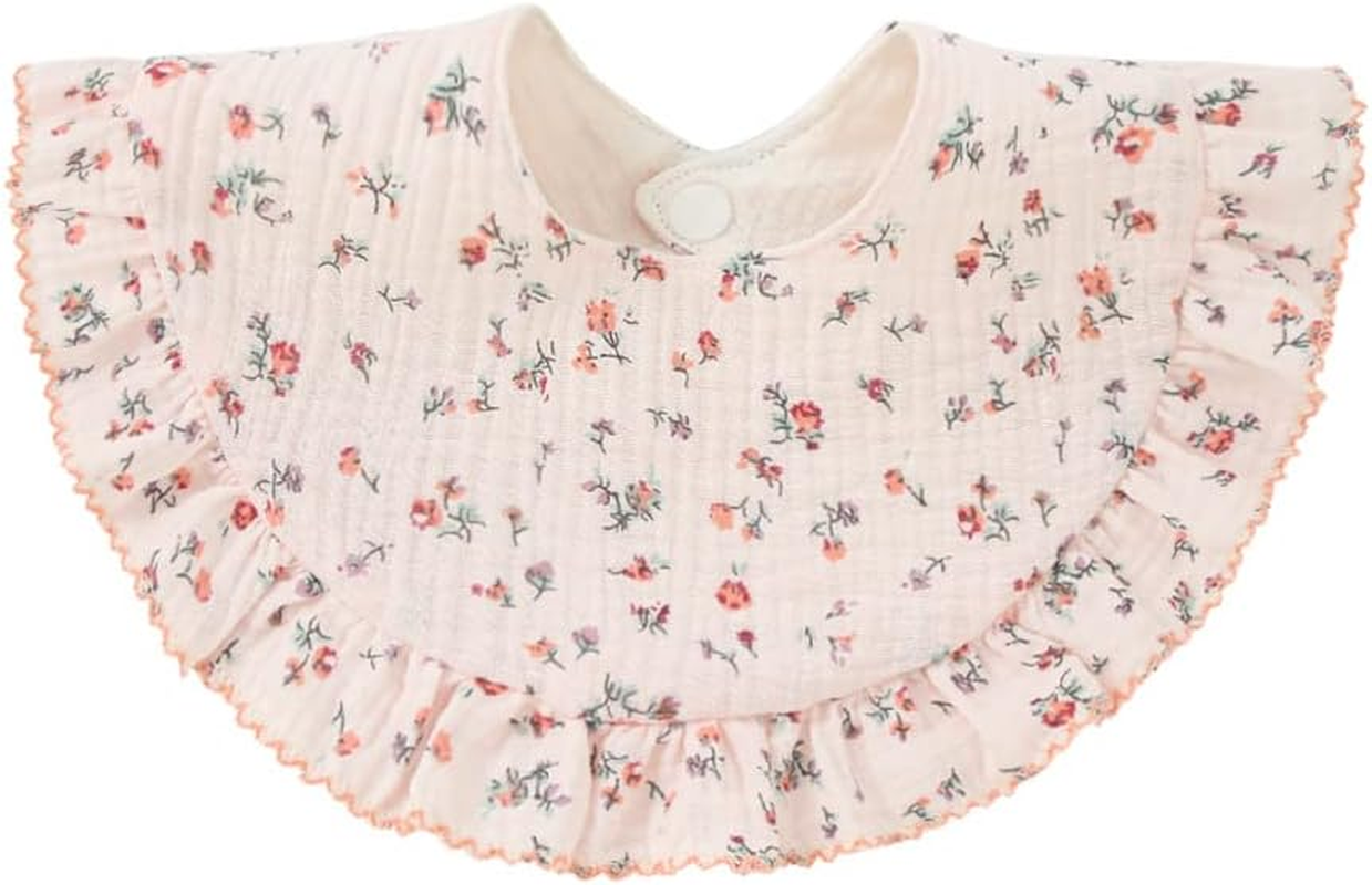 Nishine 4 Pcs Unisex Baby Muslin Bandana Drool Bibs 360 Degree Rotatable Cotton Teething Feeding Drooling Bibs for Boy Girl image number 1