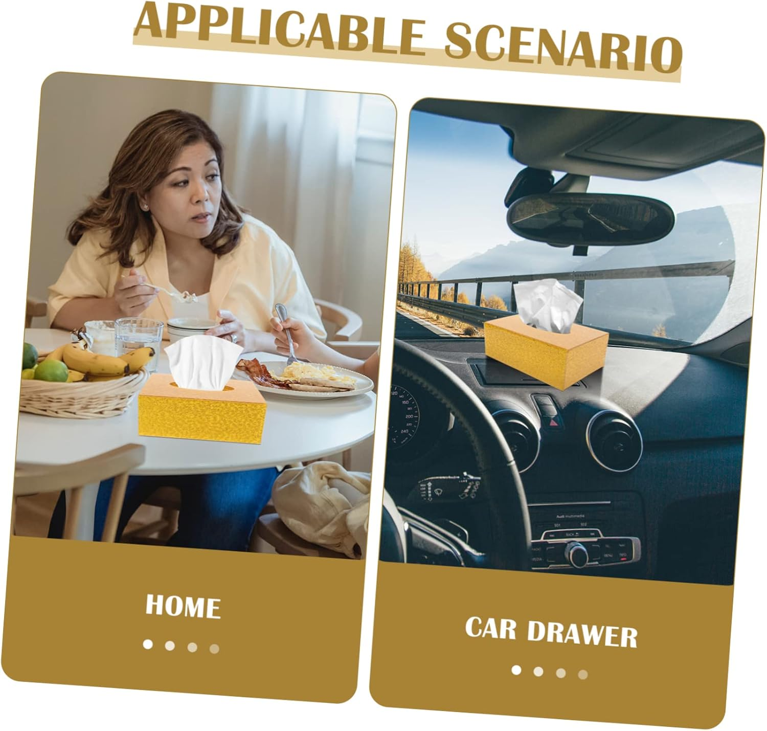 SHOWERORO Tissue Box Holder Tissue Storage Container Acrylic Napkin Case Container Decorative for Restaurant image number 3