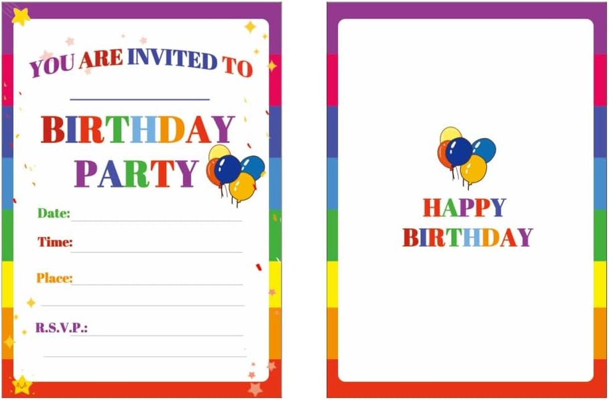 32 Birthday Invitation Cards,Uniquely Designed Birthday Cards for Children,Men, Women and Kids (Multicolor) image number 1