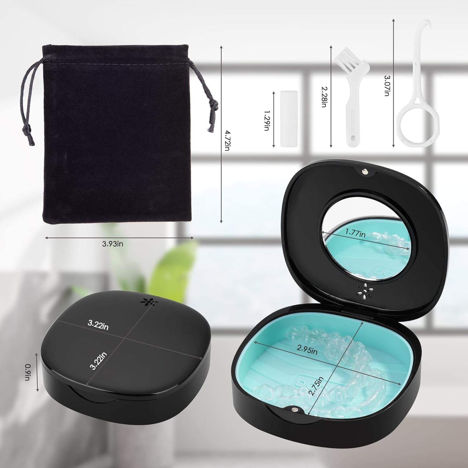 Doboli Slim Aligner Case with Vent Holes, Compatible with Invisalign, Night Guards, Mouth Guards, Retainer Case - Black image number 3