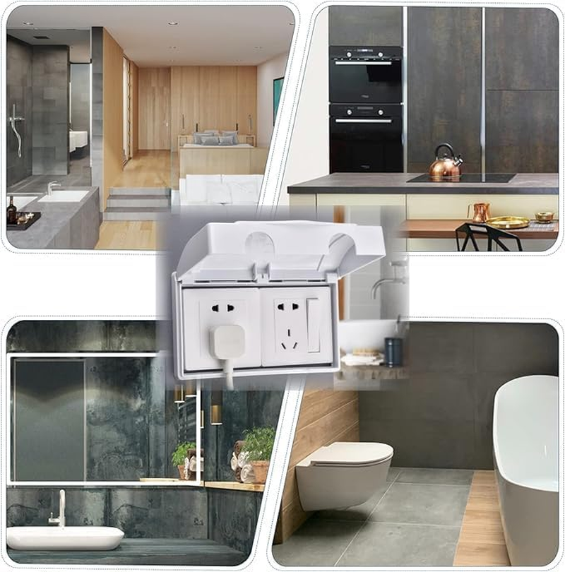 2Pcs Weatherproof in Use Outlet Cover Plug Receptacle Protector for Retrofit Siding Construction White 86 Type image number 2