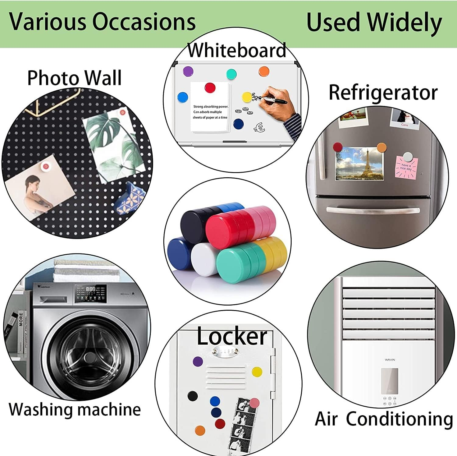 10 Pcs Magnets Whiteboards Strong Magnet Colorful Mini Small Magnets round Craft (Pink)