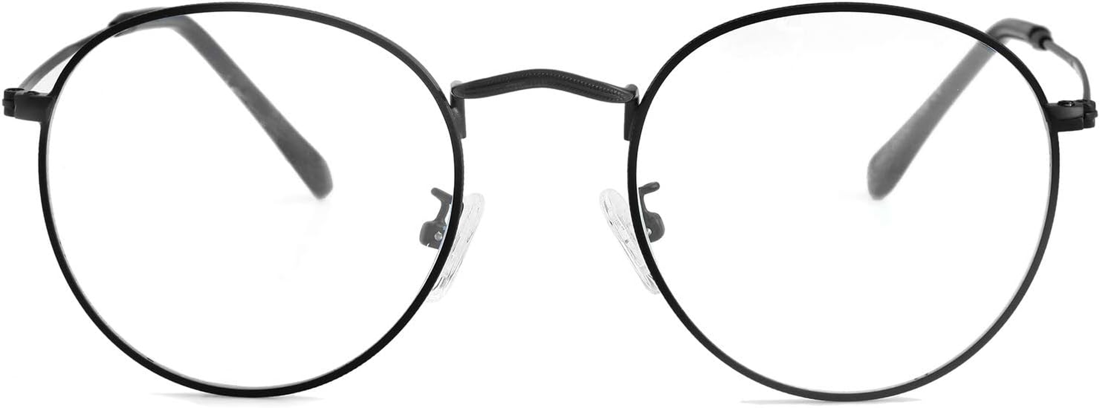 Kursan Classic round Clear Lens Glasses for Women Men Circle Metal Frame Non- Eyeglasses - C2 Silver (Clear Lens) image number 7