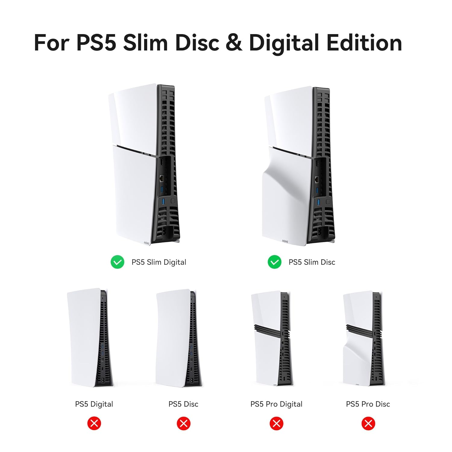 KIWIHOME Cooling Fan for PS5 Slim, Efficient Cooler Fan with Auto On/Off, Adjustable Speed, Quiet Cooling Fan with USB3.0 Port, Four Fan Cooling System with LED Light, Not for PS5 2020 and PS5 Pro image number 6