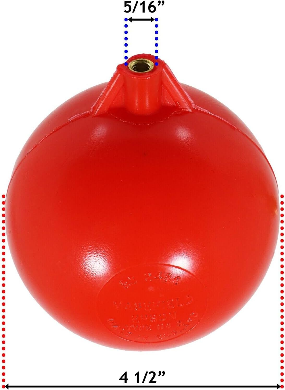 SPARES2GO 1/2" Bottom Entry Valve Straight Toilet Cistern Filling Inlet 4 1/2" Ball Float Kit image number 3