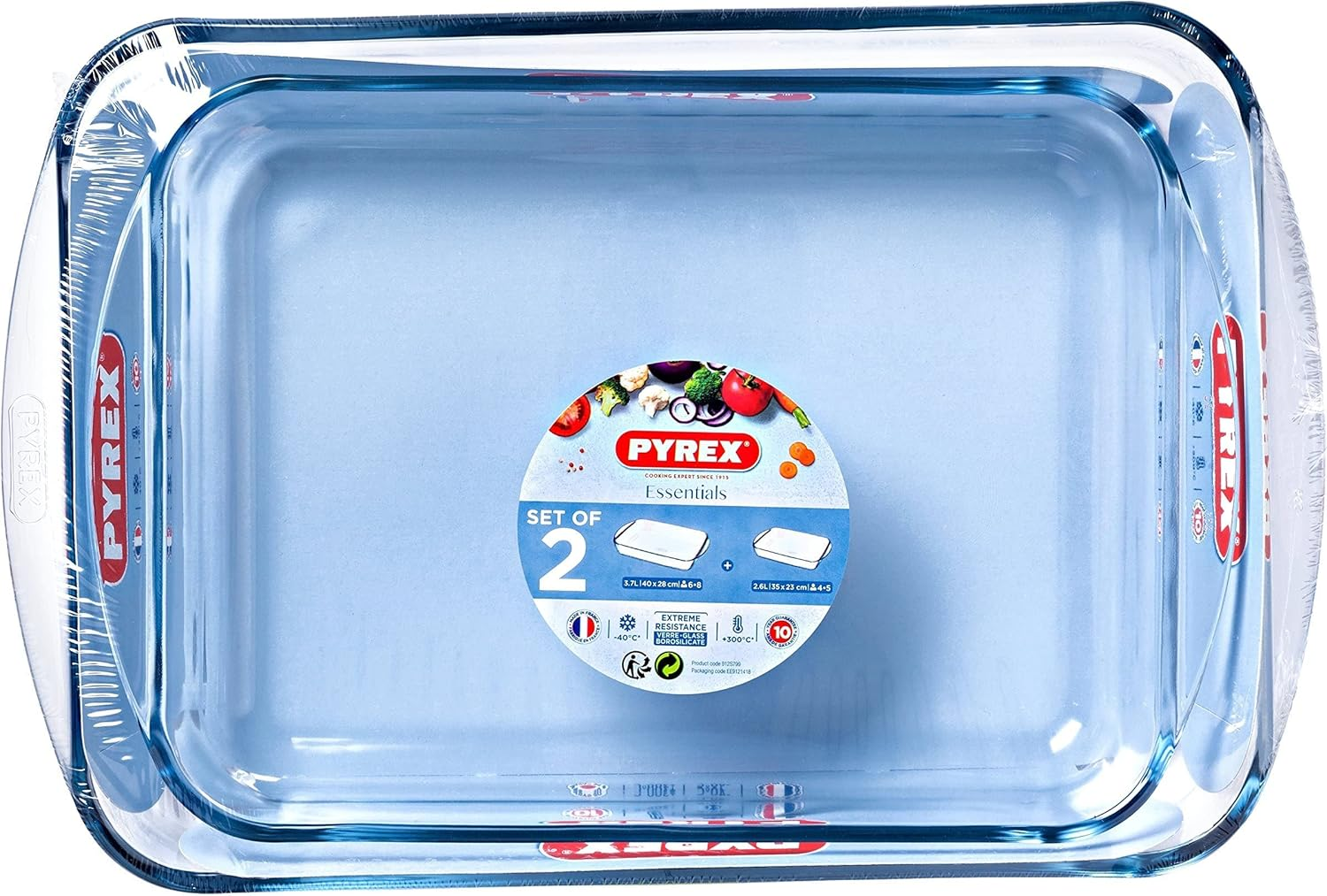 Pyrex Let'S Share Rectangular Roaster Set of 2 &ndash; Borosilicate Glass &ndash; Oven to Table Serving &ndash; Extreme Temperature & Thermal Shock Resistant image number 2
