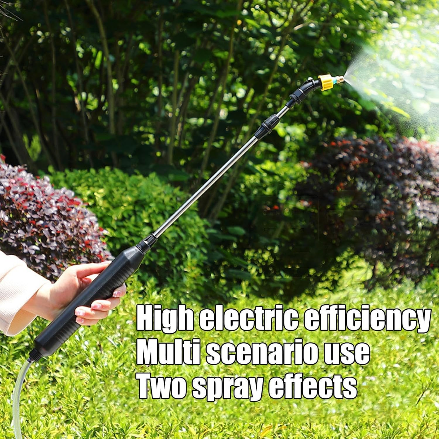 Electric Sprayer - USB Charging Garden Spray Snoot, Copper Nozzle Water Jets Tool | High Pressure Battery Powered Hose for Outdoor Plant Care, Lawn Watering, Rechargeable Compact Gardening Equipment image number 2