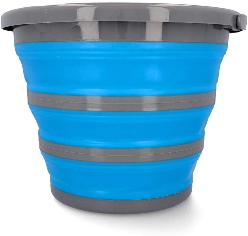 Cartrend 10731 10 Litre Water Folding Household Camping Cleaning Bucket with Spout Carry Handle Foldable Pack of 1, Blue, 10 L image number 3