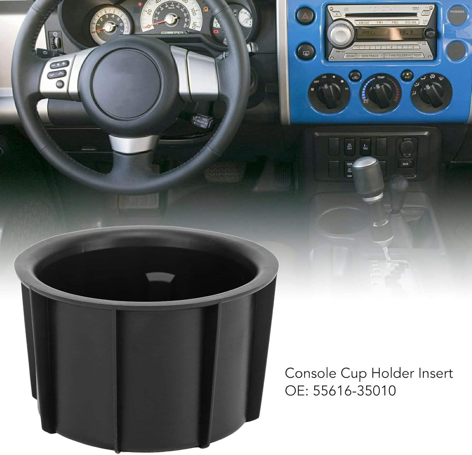 Drink Holder Insert, 2Pcs 55616‑35010 Console Cup Holder Insert for FJ Cruiser 2007‑2014 image number 3