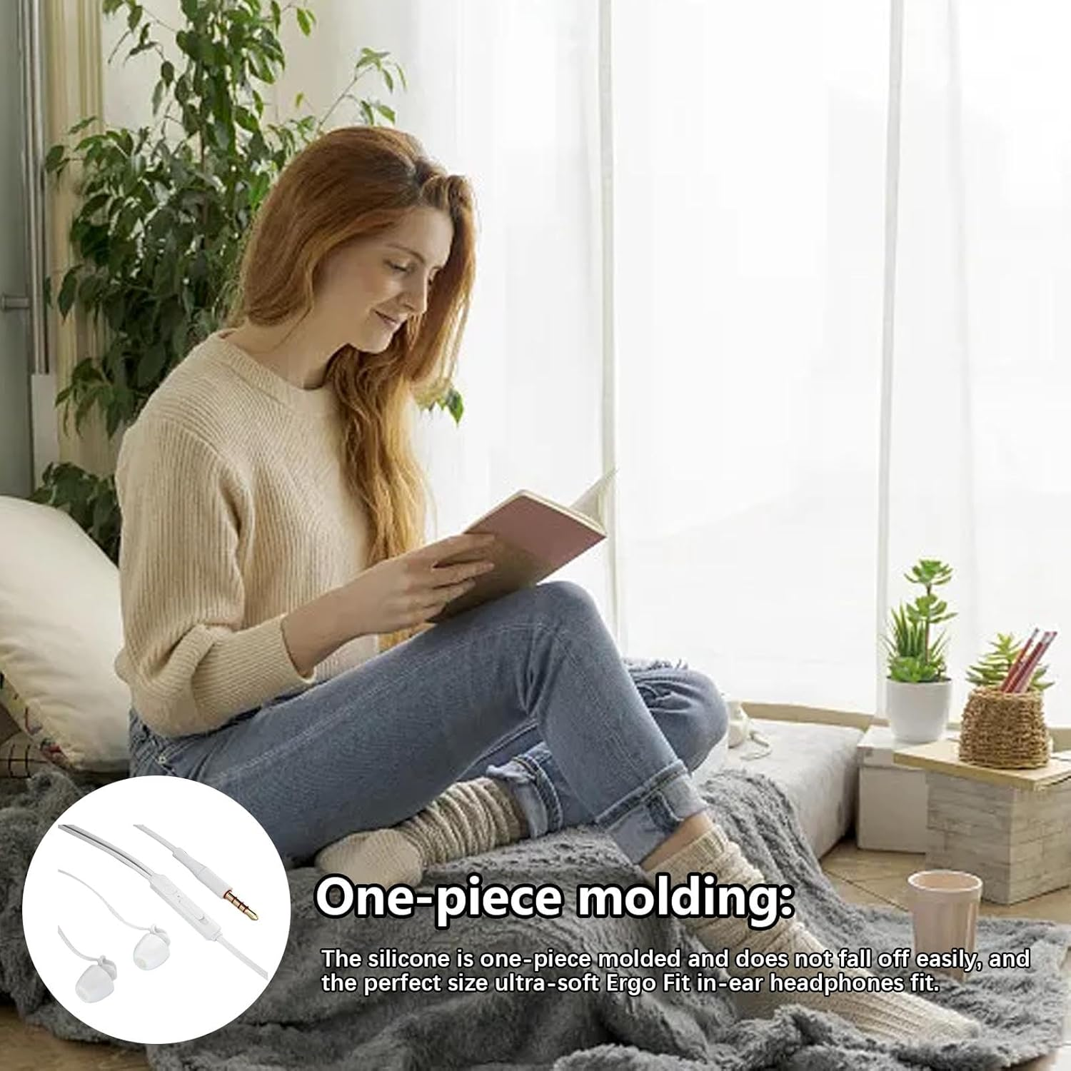 Soft Wired Headphones for Sleeping, Wired Sleep Headphones | Sleep Headphones | Sleep Earbuds with Wired Noise Reducing Earplugs Lightweight Soft Smartphone Compatible image number 3