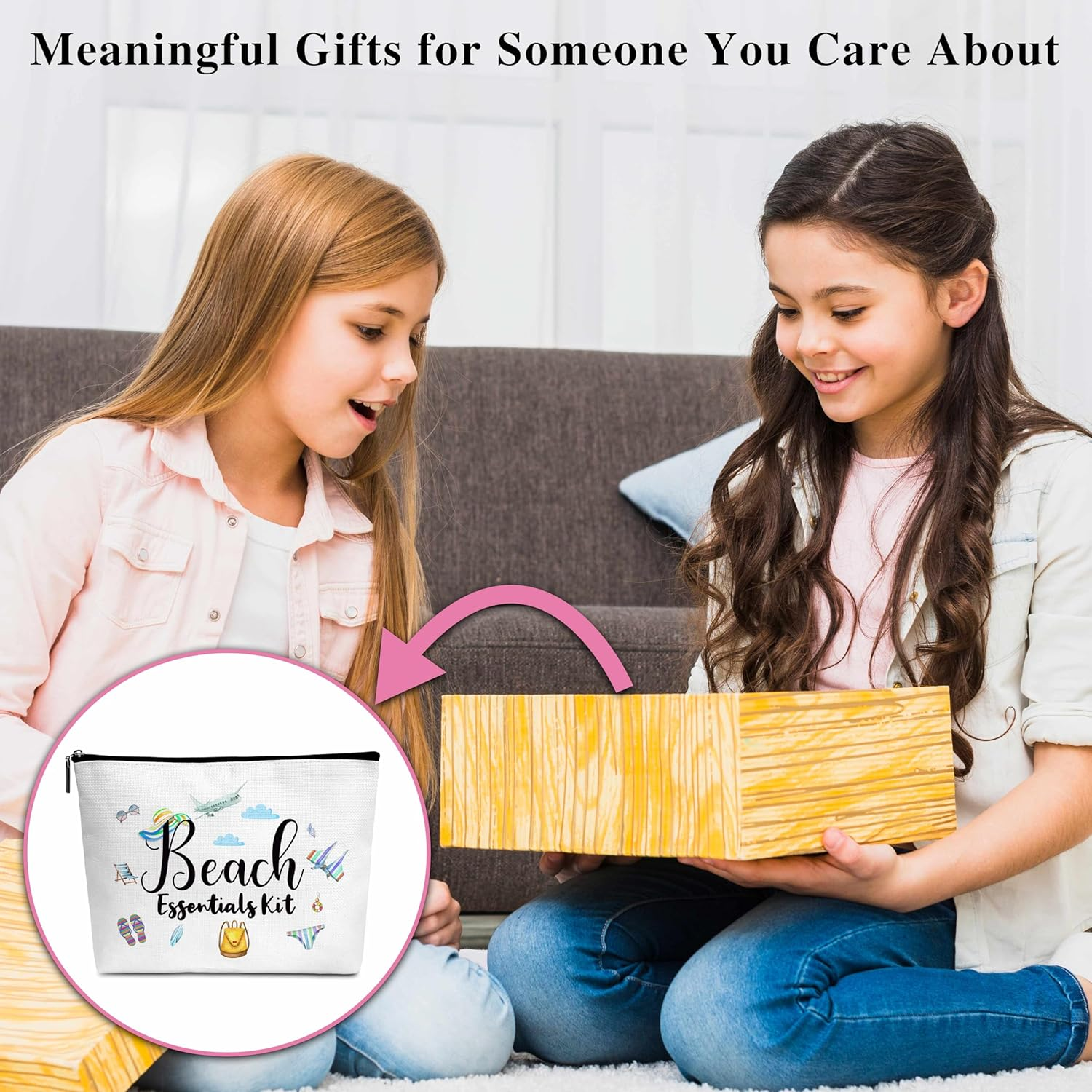 Summer Cosmetic Bag, Cruise Gift Makeup Bag with Zipper - C, Beach Essentials Kit 2, Beach Essentials Kit 2 image number 5