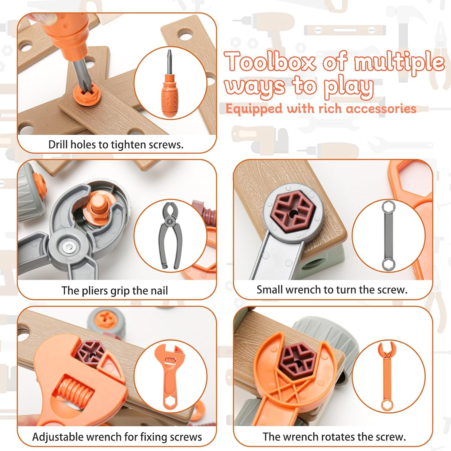 MR.TIMELAG Kids Tool Set - 144PCS Pretend Play Construction Toy with Tool Belt, Electric Drill & Building Blocks - STEM Learning Toys for Boys Girls Ages 3-8 Years Old