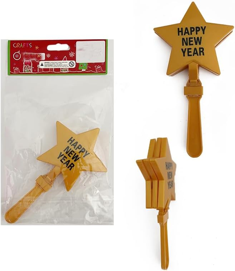 [6PCS] LYLAC New Year Clapper Noise Maker, Star-Shaped, Plastic