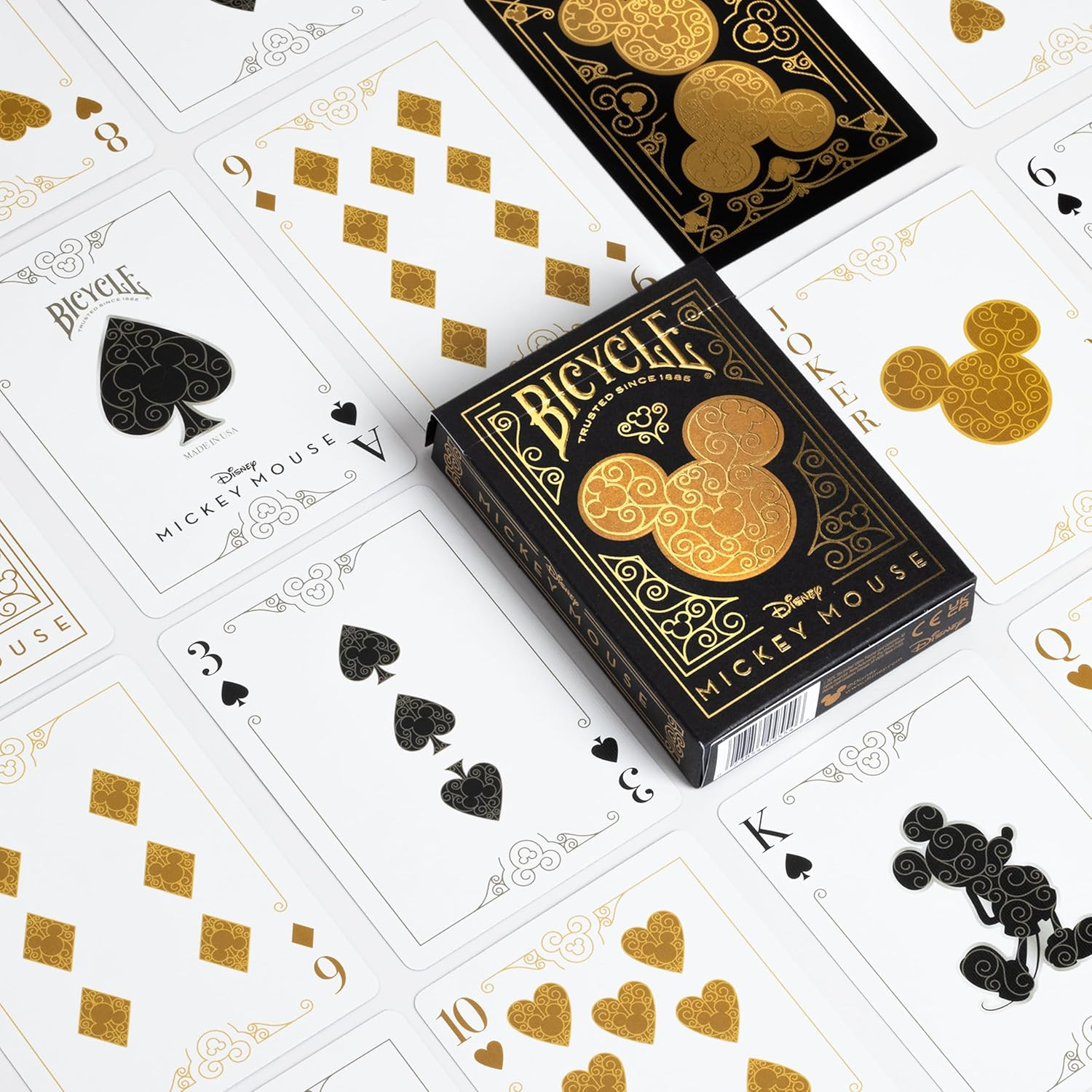Bicycle Disney Mickey Mouse Black & Gold Playing Cards Deck image number 1