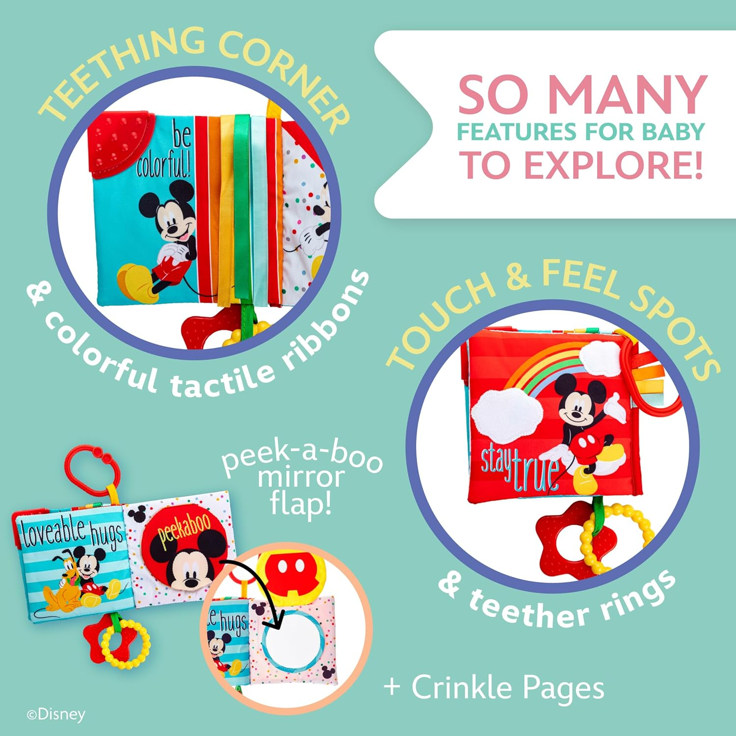 Disney 79255 Baby Mickey Mouse Activity Soft Storybook image number 1