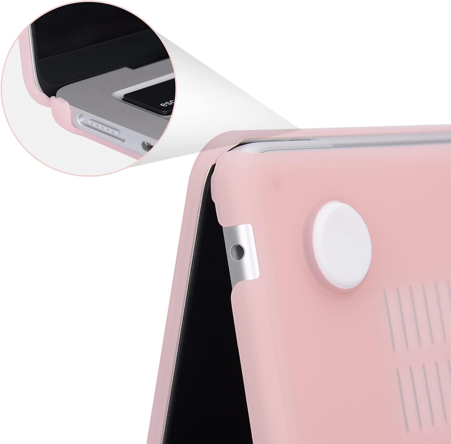 Eoocoo Case Compatible with Macbook Air 13 Inch 2026-2022 M4 M3 M2 A3240 A3113 A2681, Hard Shell Case + Keyboard Cover + Polishing Cloth + Screen Protector for Mac Air 13.6 Inch, Pink image number 2