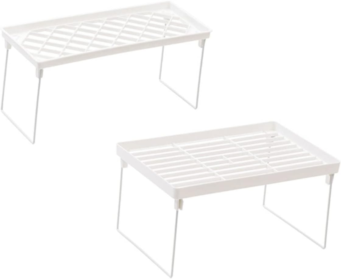 GRIRIW Iron Shelf Kitchenware Rack Storage Rack Desktop Cabinet Shelf Iron Art Layered Organizer for Kitchen Cabinet 2Pcs (Small Medium) for Home Pantry image number 6