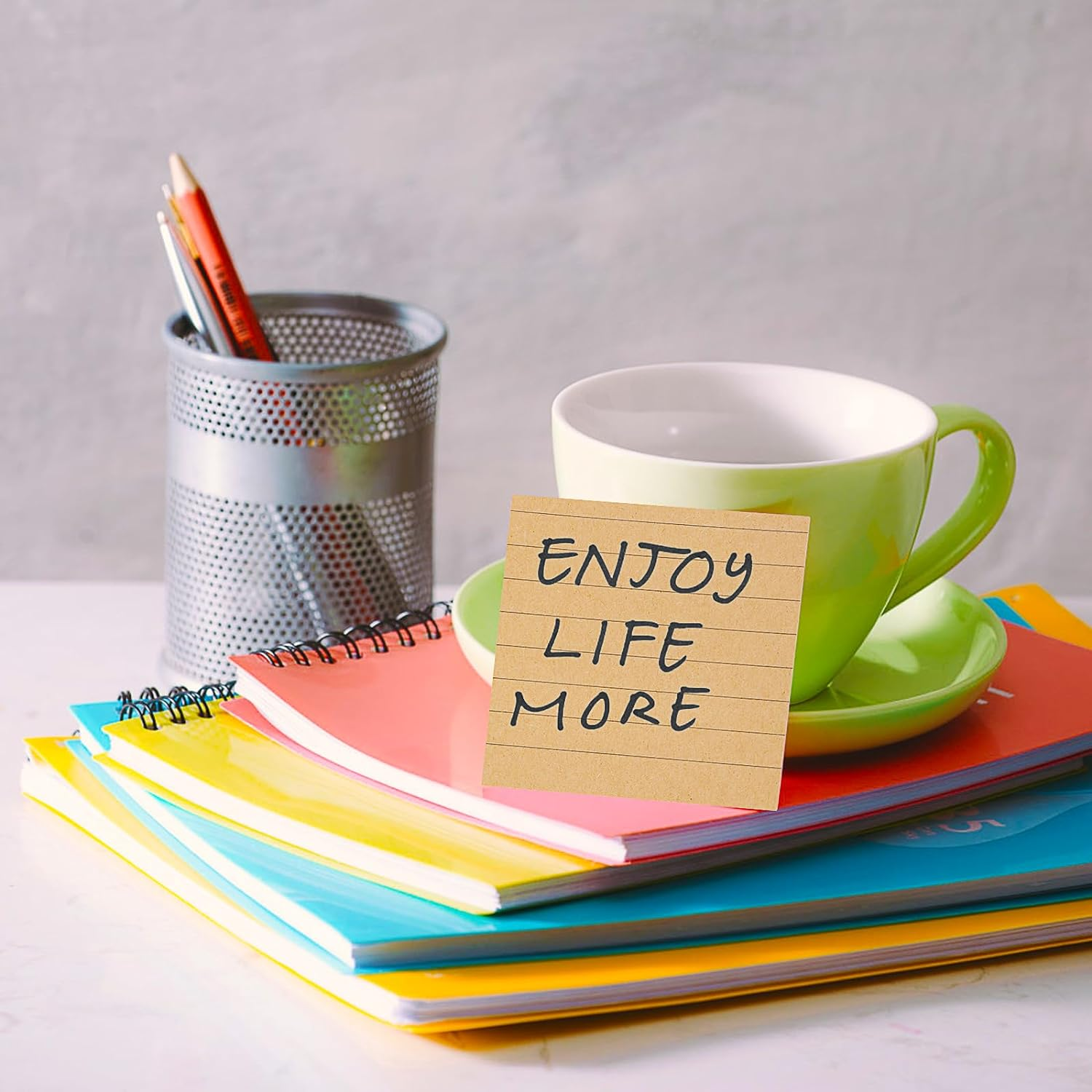 Bewudy Creative Sticky Notes, 6 Pack Self-Adhesive Kraft Paper Sticky Notes for Office and Students, Memo Pads for Reminders, Office, Home, School, Meeting (480 Sheets) image number 1