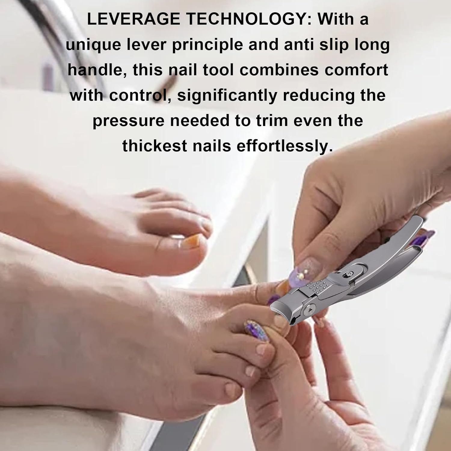 NOENNULL Ultra Wide Jaw Opening Nail Clipper Set, Toenail Clippers for Thick Nails, Stainless Steel Toe Nail Clippers for Seniors, Men & Women Manicure Pedicure image number 3