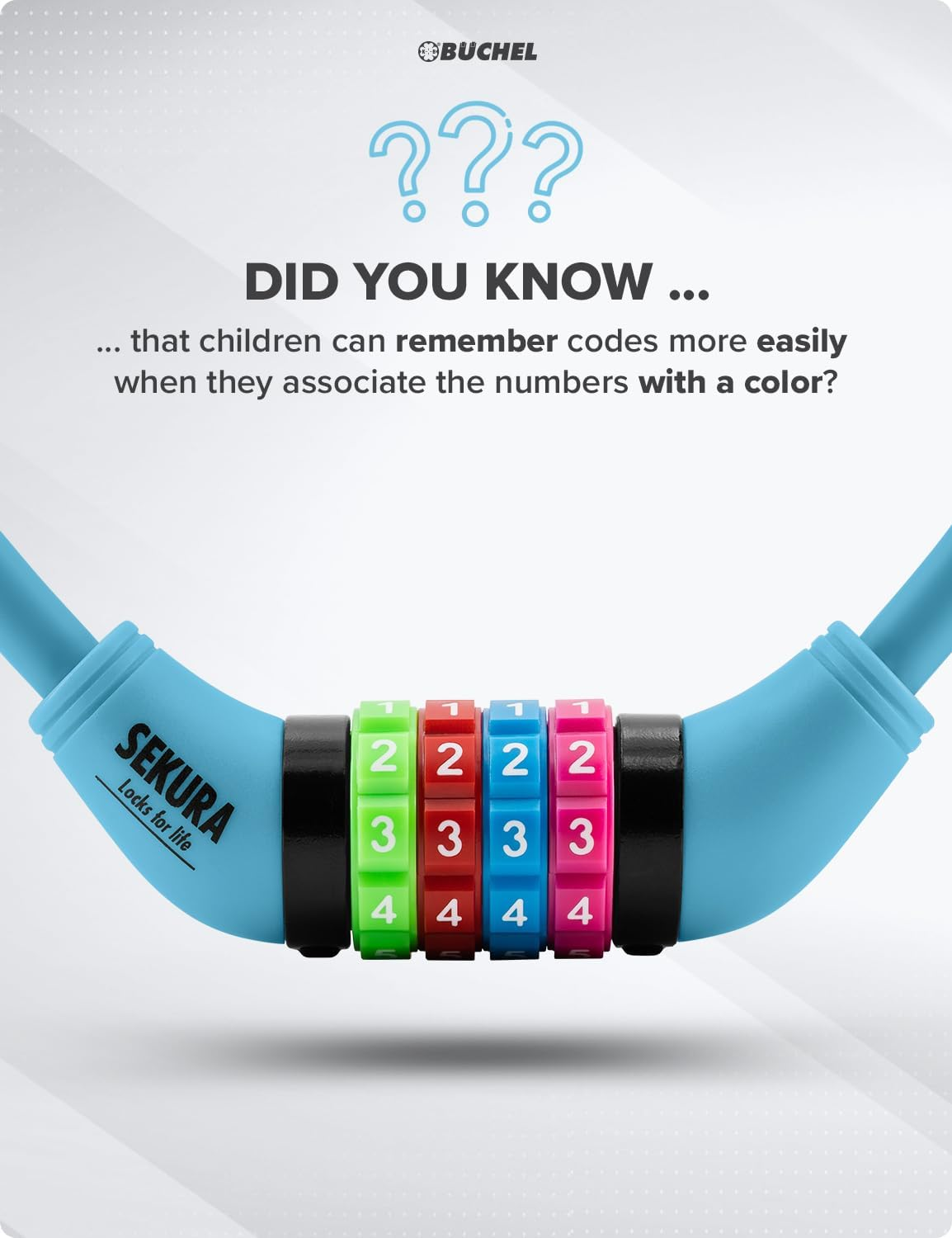 B&uuml;chel Sekura 4-Digit Programmable Bicycle Combination Lock, Purple image number 5