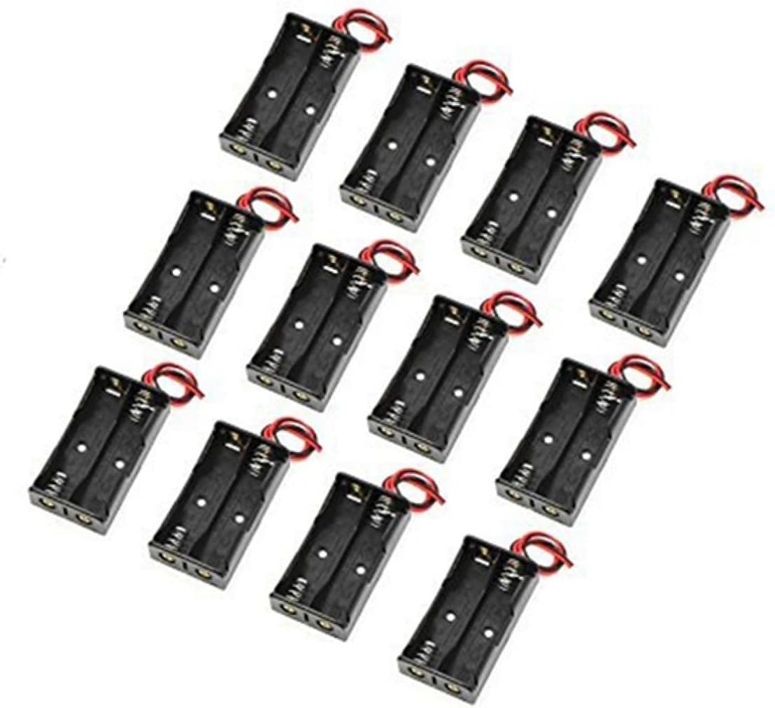 BRIGHTFUFU 2 X 1.5V Battery Holder Case 12 Pieces Battery Pack Wire Connector Portable and Sturdy image number 1