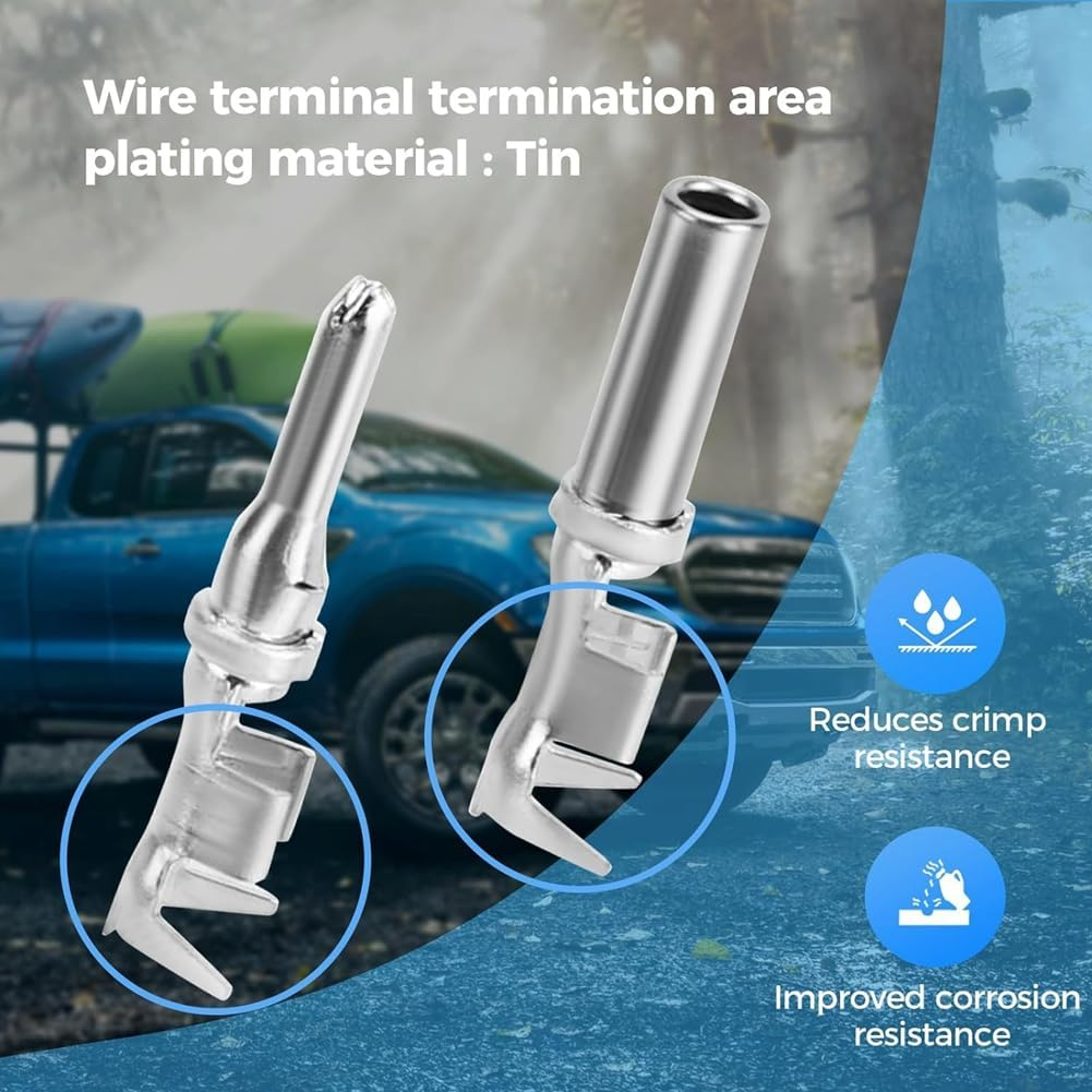 72 PCS Deutsch DTP Connector Kit 4 Pin Automotive Waterproof Connectors 6 Sets with Size 12 Stamped Contacts Gauge image number 1