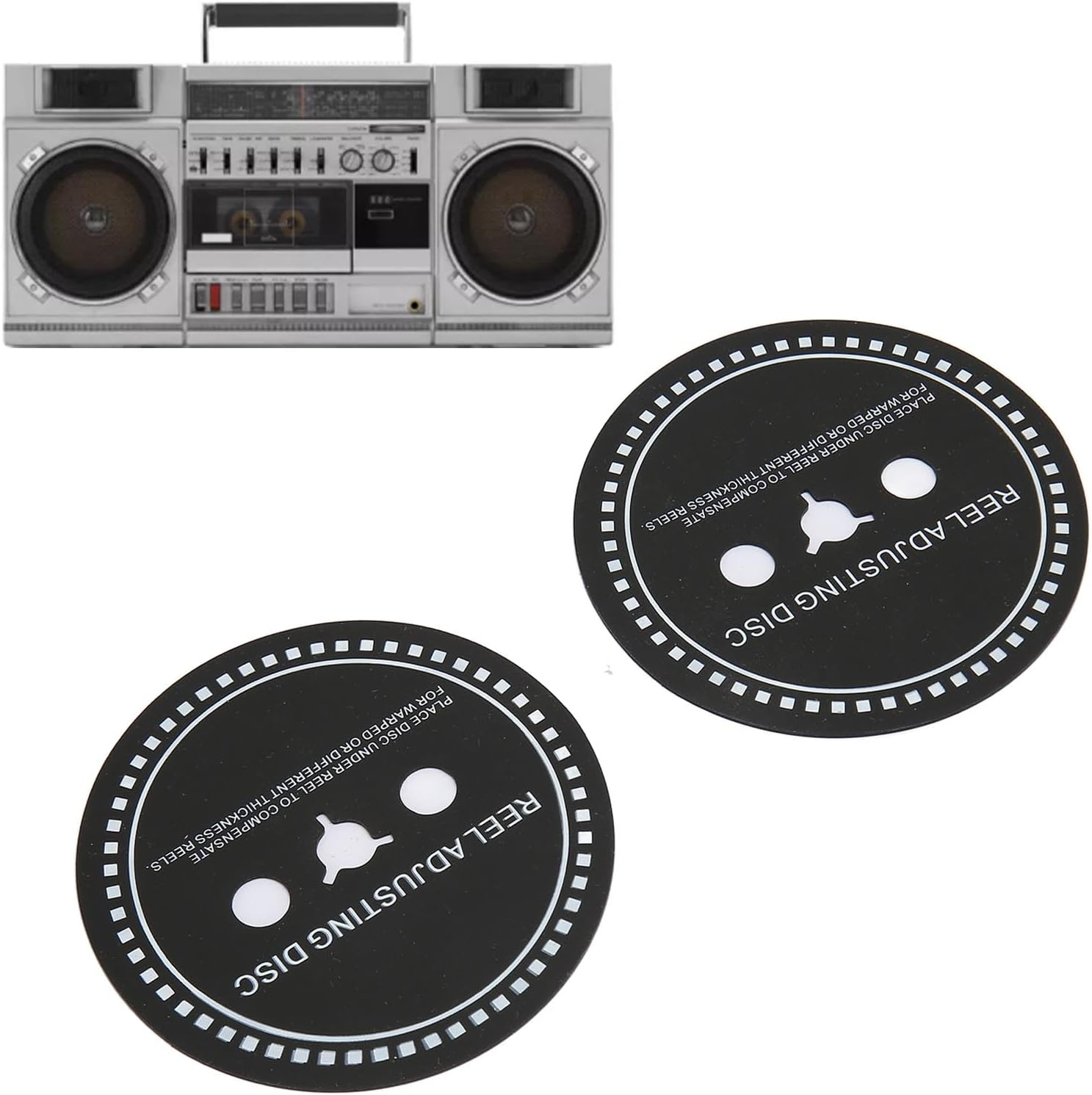 2PCS Nab HUB Adapter Spacer for Reel to Reel Tape Recorder, Silicone Reel Adjusting Disc for Reel to Reel Tape Recorder Black (0.8Mm) image number 5