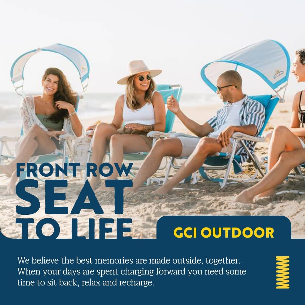 GCI Outdoor Waterside Sunshade Backpack Beach Chair with Canopy Shade image number 6