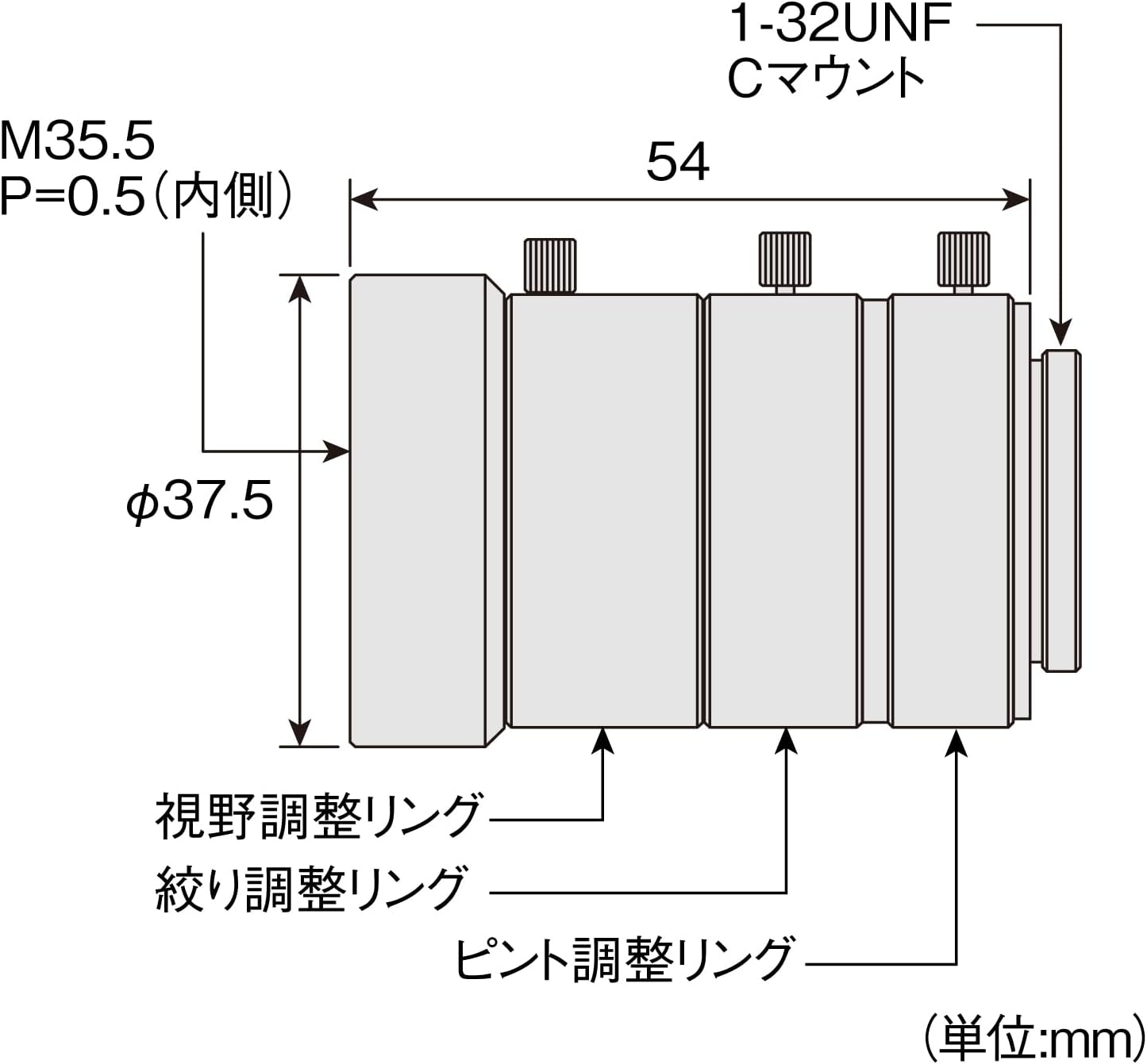 Hozan L-600-1236 C-Mount Varifocal Lens Adjustable Focal Length and Working Distance image number 2
