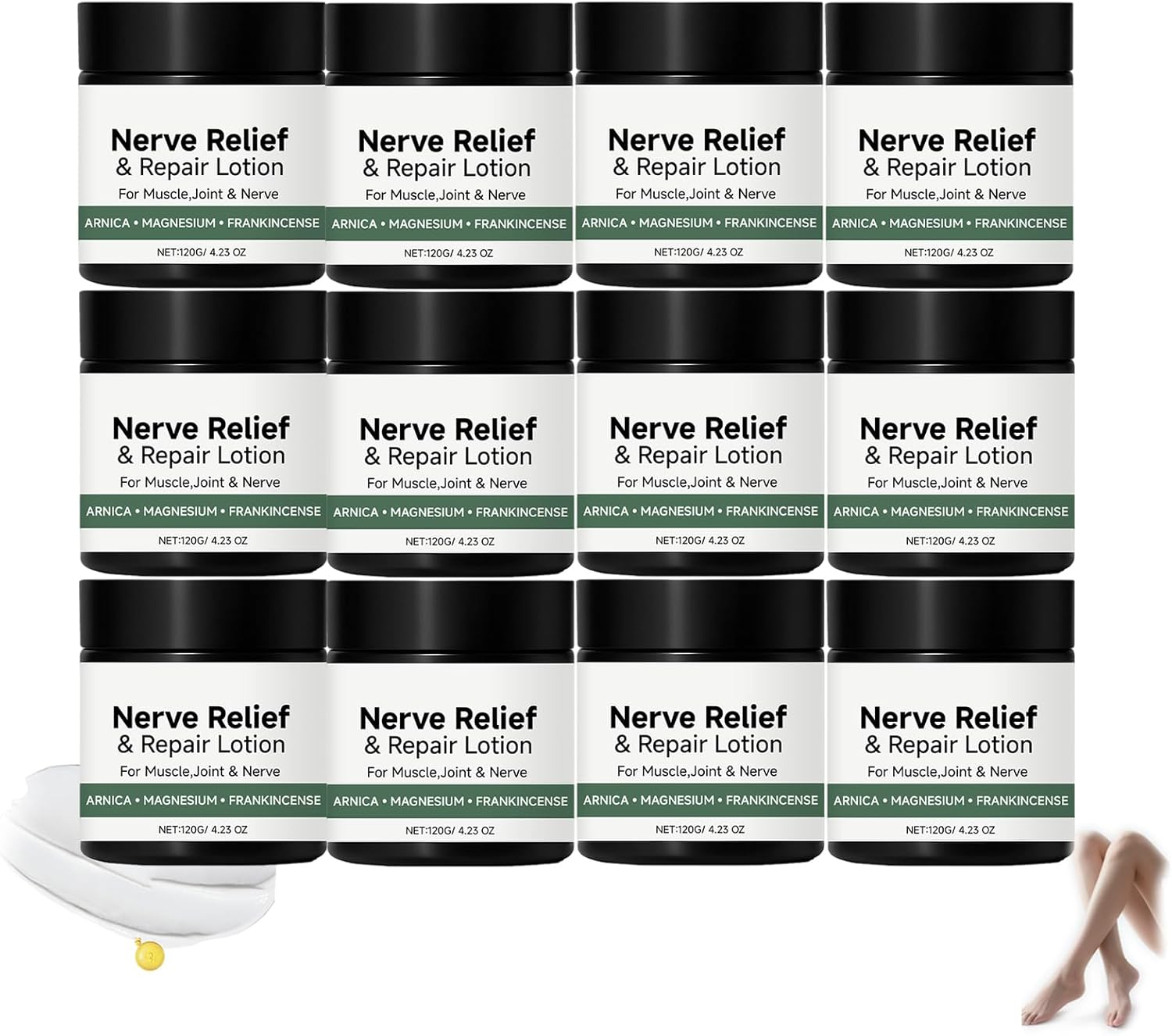 Alcura Nerve Cream, Neuropathy Lotion with Arnica, Natural Soothing Moisturizing Cream, Daily Comfort Alcura Lotion for Body Back Knee Hands Feet & Neck, Non-Greasy, Nourishing (1PCS)