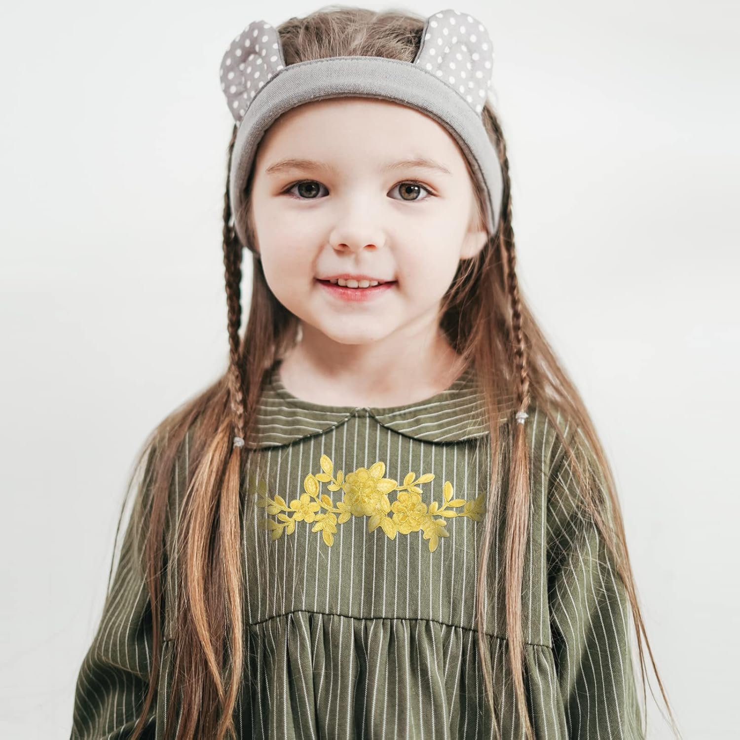 UHOMENY Gold Lace Flower Embroidery Patch, 6 Pieces Blossom Fabric Flower Gold Applique Leaves Vines Iron on Patches Sewing Craft Decoration Lace Appliques for Wedding Prom Dress DIY Clothing Jean image number 6