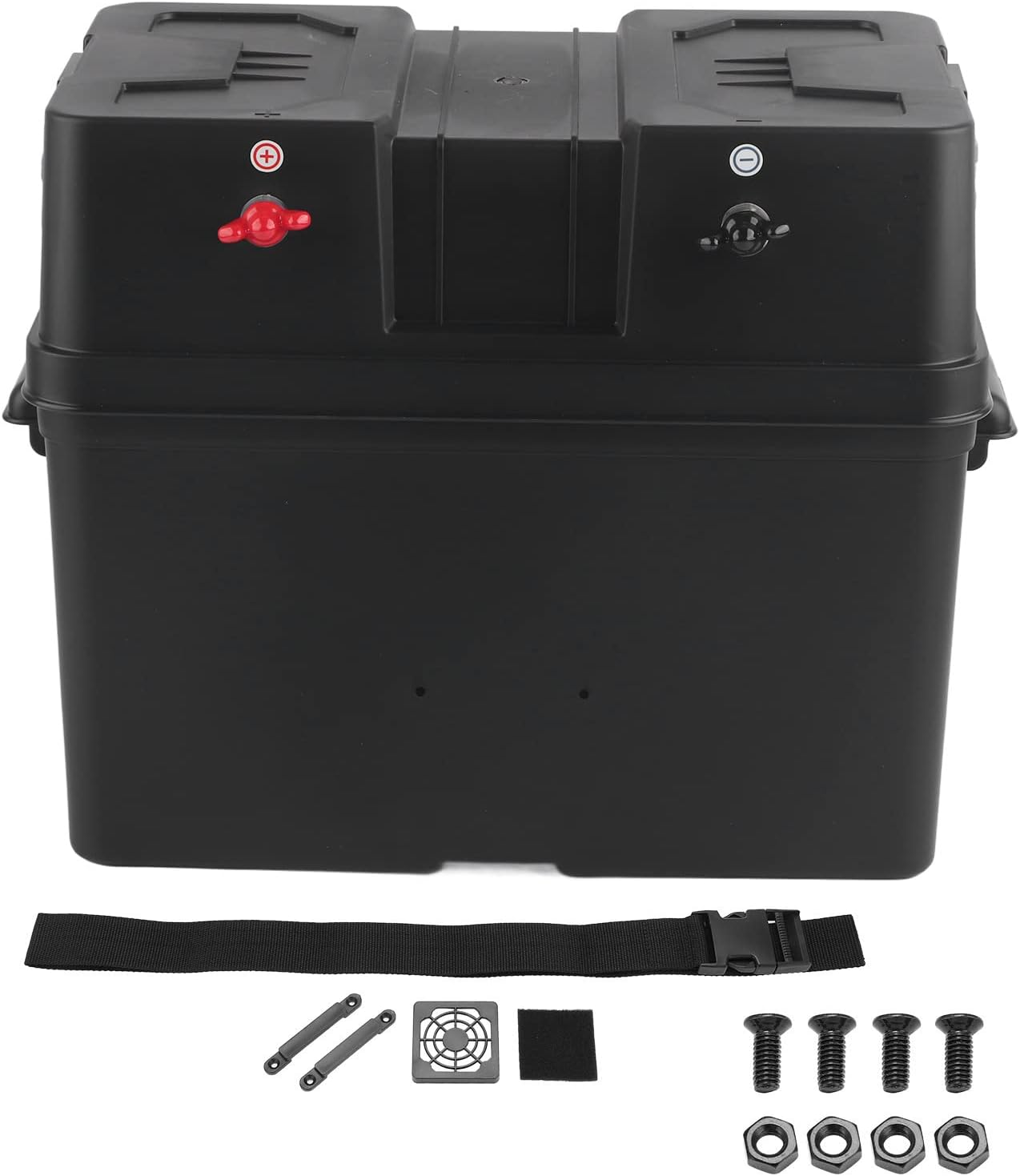 Portable Battery Box with Handle, Marine Battery Box with USB Charger/12V Accessory Port/Amplifiers/60 Amps Circuit Breakers/Voltage Meter Display Screen/Led Light image number 6