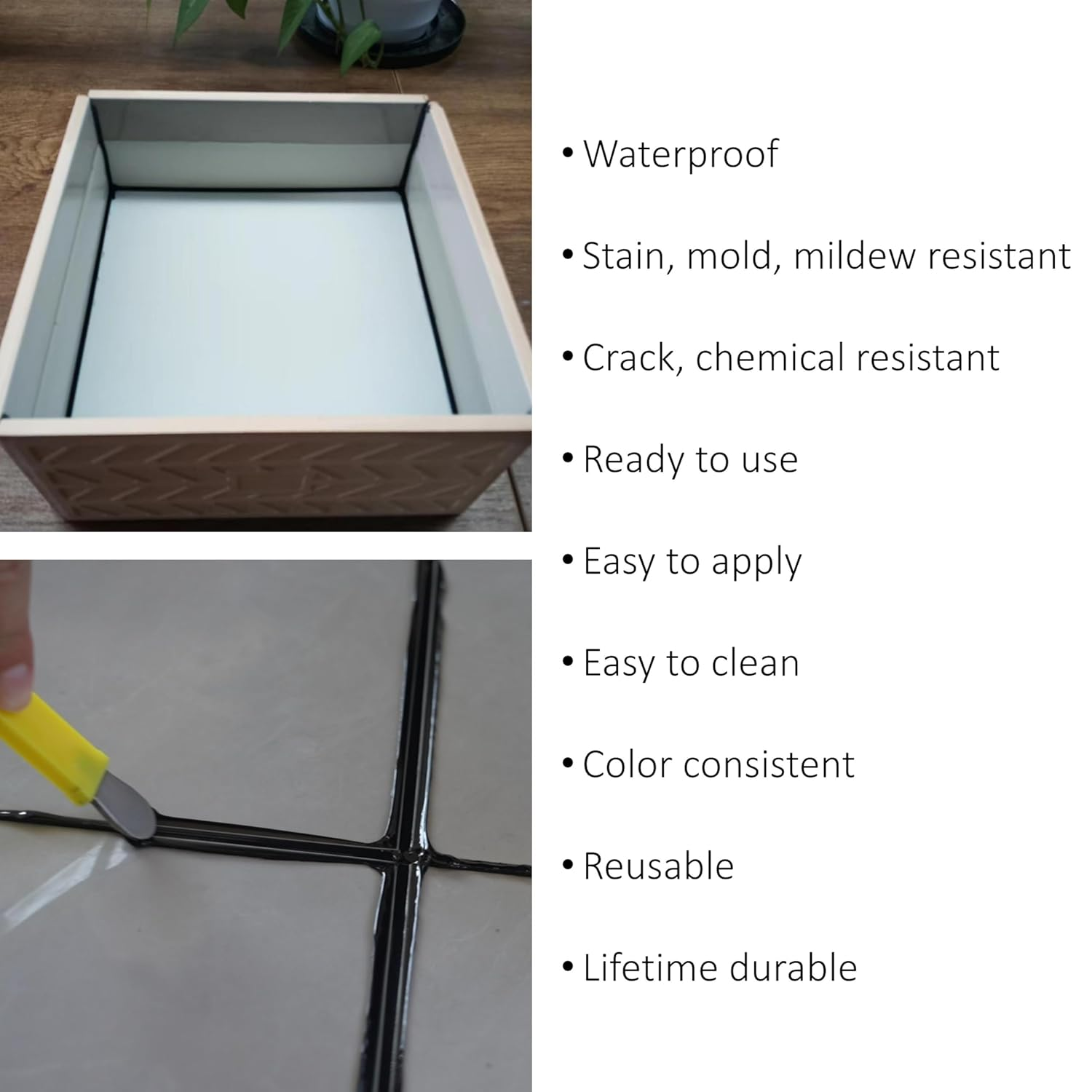 Epoxy Grout & Tools for Tile & Stone, Waterproof, Stain, Mold, Mildew, Crack & Chemical Resistant for Floor & Wall, Ready to Use, Easy to Apply & Clean (Beige, Sanded, with TK1N) image number 1