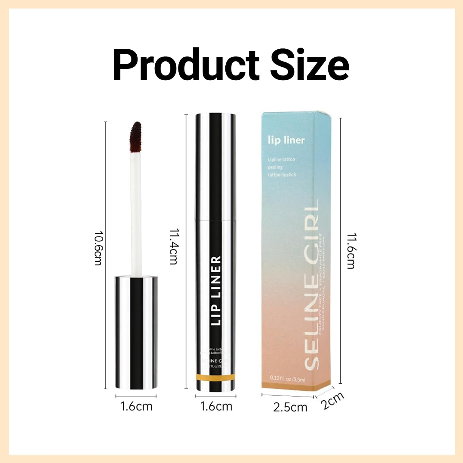 Erinde Peel off Lip Liner Stain, Long Lasting Lip Stain Peel Off, Women Waterproof Matte Lipstick, Transfer Proof Lip Tint Peel Off, Highly Pigmented Color Lipliner #002 Dark Brown image number 1